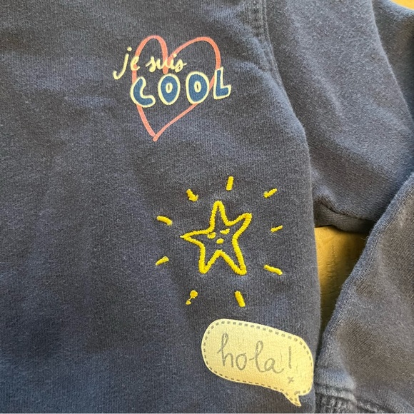 12M Zara blue graphic appliqué crewneck sweater - Picture 2 of 6